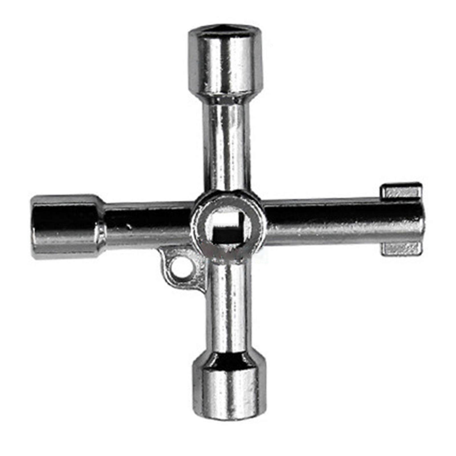 Clé multifonction 4 voies universelle en croix, outil de plomberie pour ascenseur, outil de purge de radiateurs, multicolore