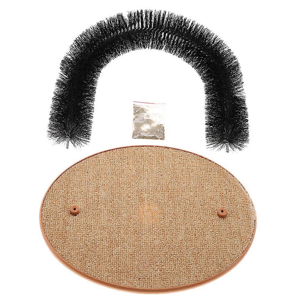 Self Groomer Massager for Cats and Kittens, Round Base Pet Grooming Tool, Comfortable and Effective Fur Removal
