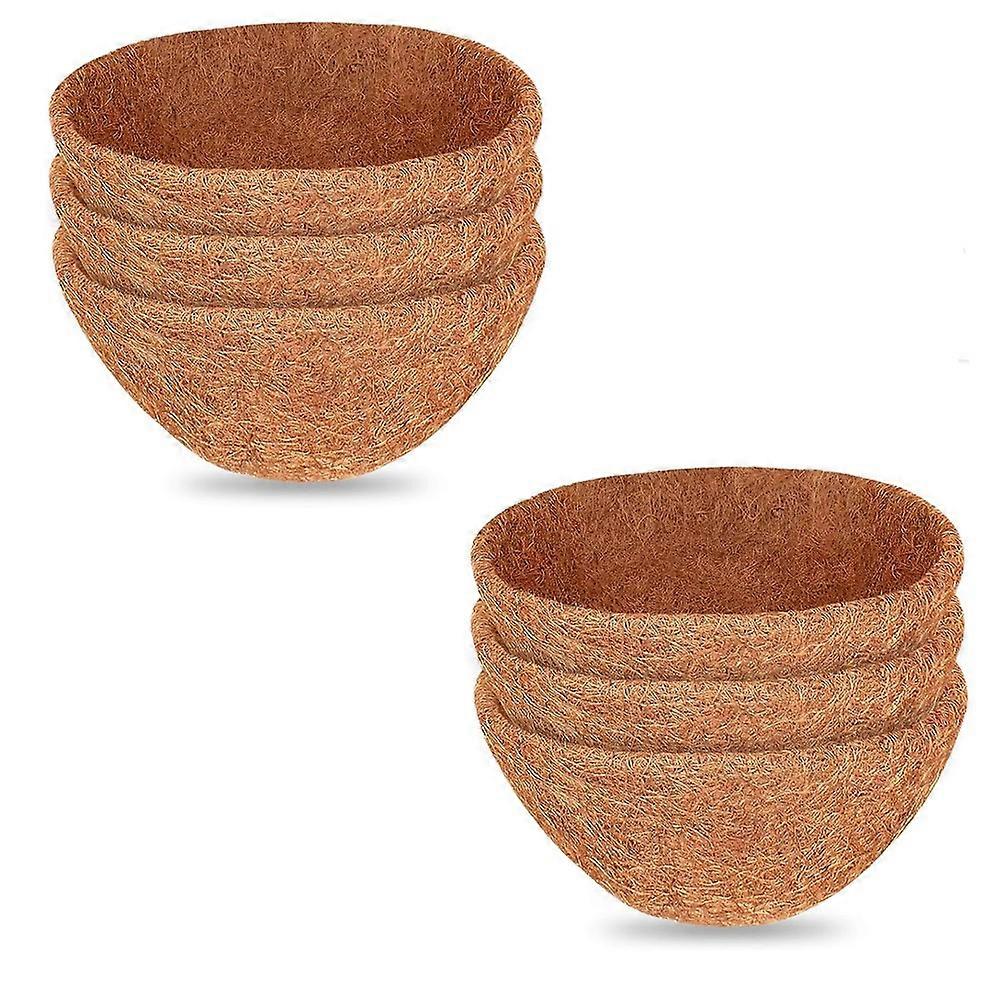 6PCS 10 Inch Natural Coconut Liner for Hanging Basket Flowers