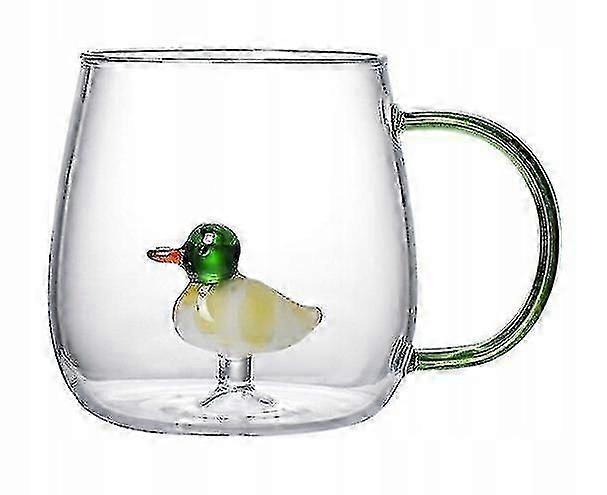 كوب زجاجي شفاف من البط ، زجاج بورسليكات 400 مل كوب dwdz