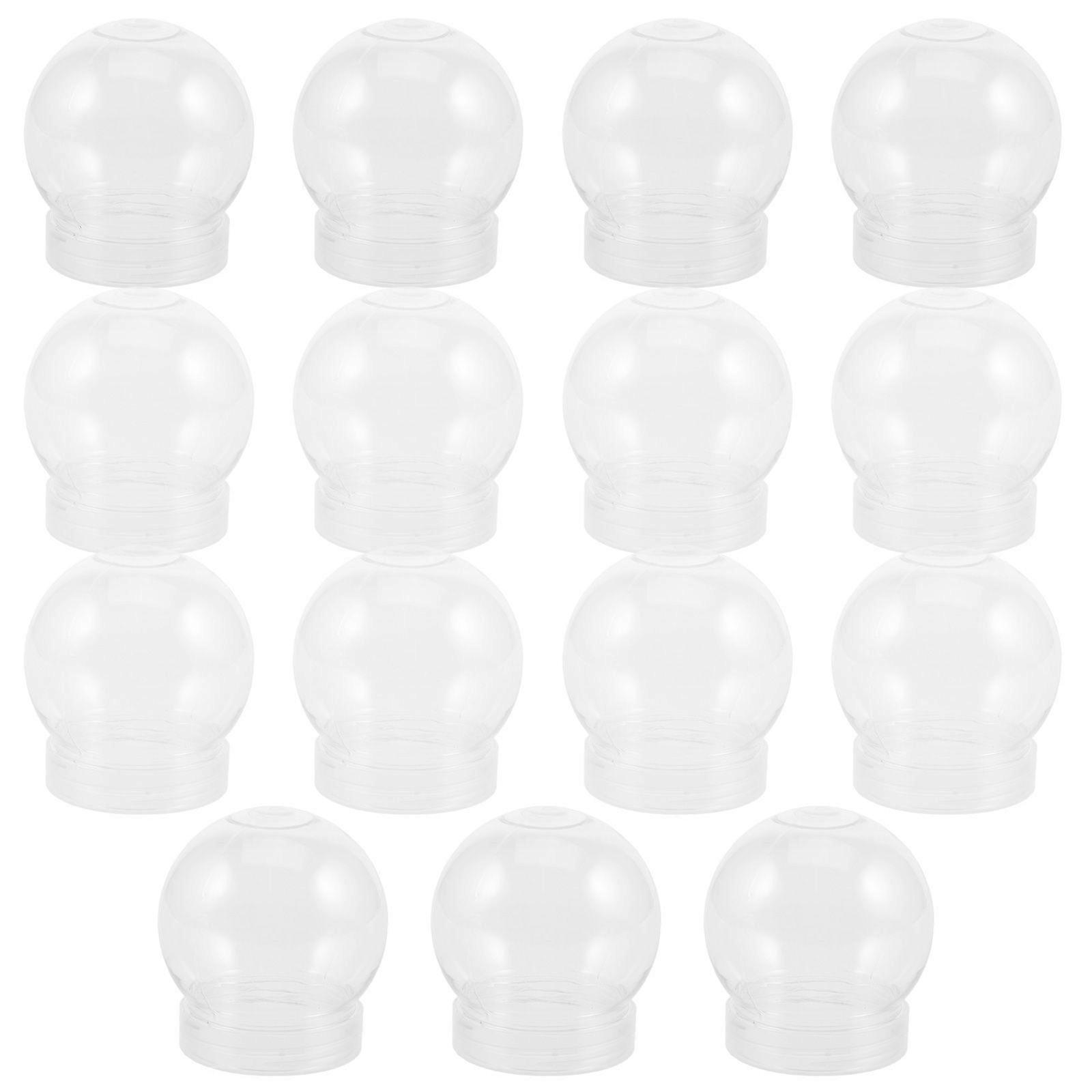 15pcs Clear Water Globes with Screw Off Cap Empty Snow Globe Making Props