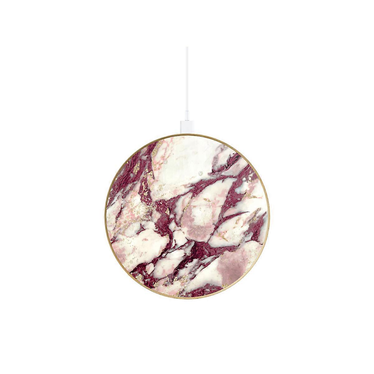 Qi Wireless Charger for Smartphones/AirPods 10W Model Calacatta Ruby Marble, Multicolour