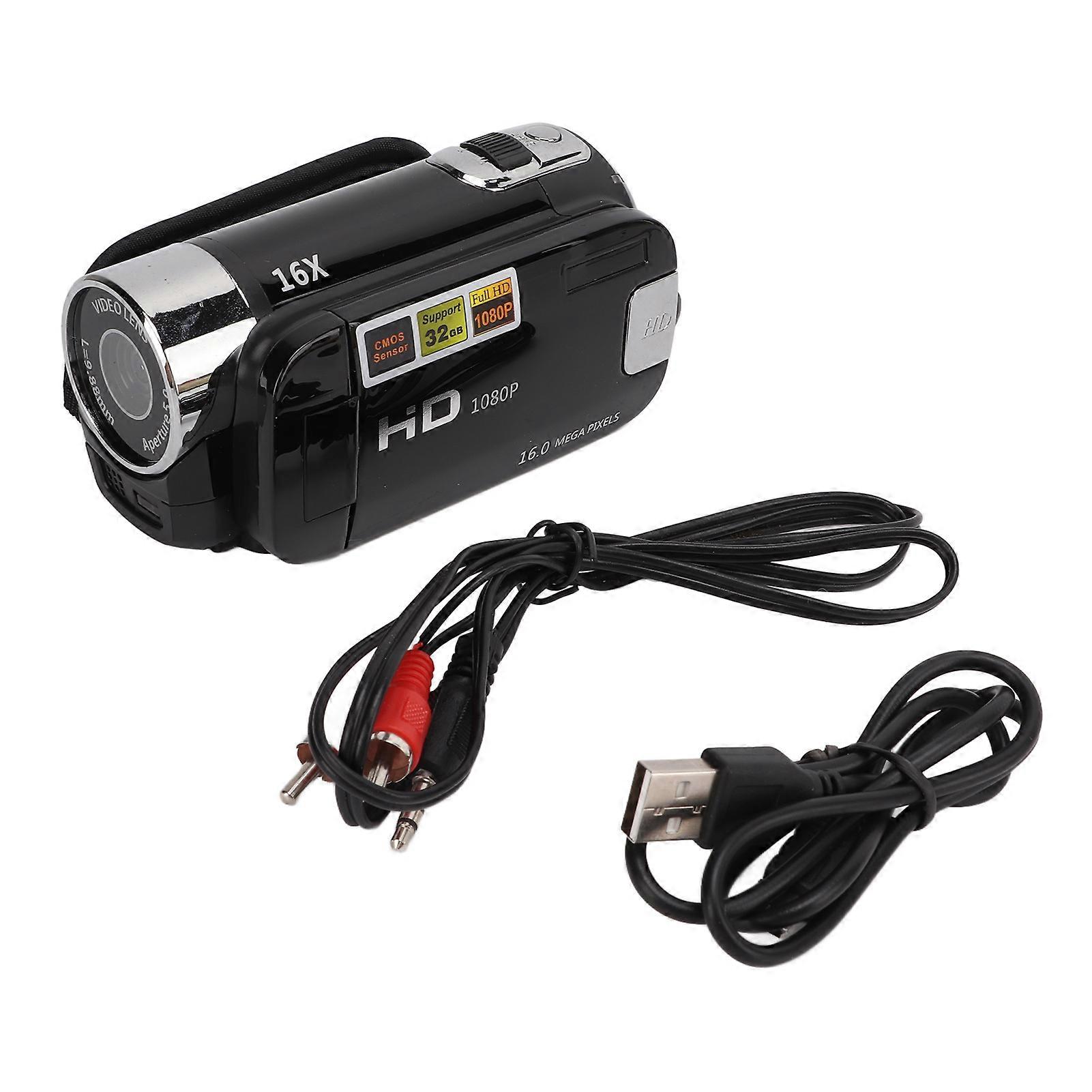 Full HD Video Camcorder, 270° Rotation, 2.7-inch Color Screen, 16x Zoom, Digital Camcorders