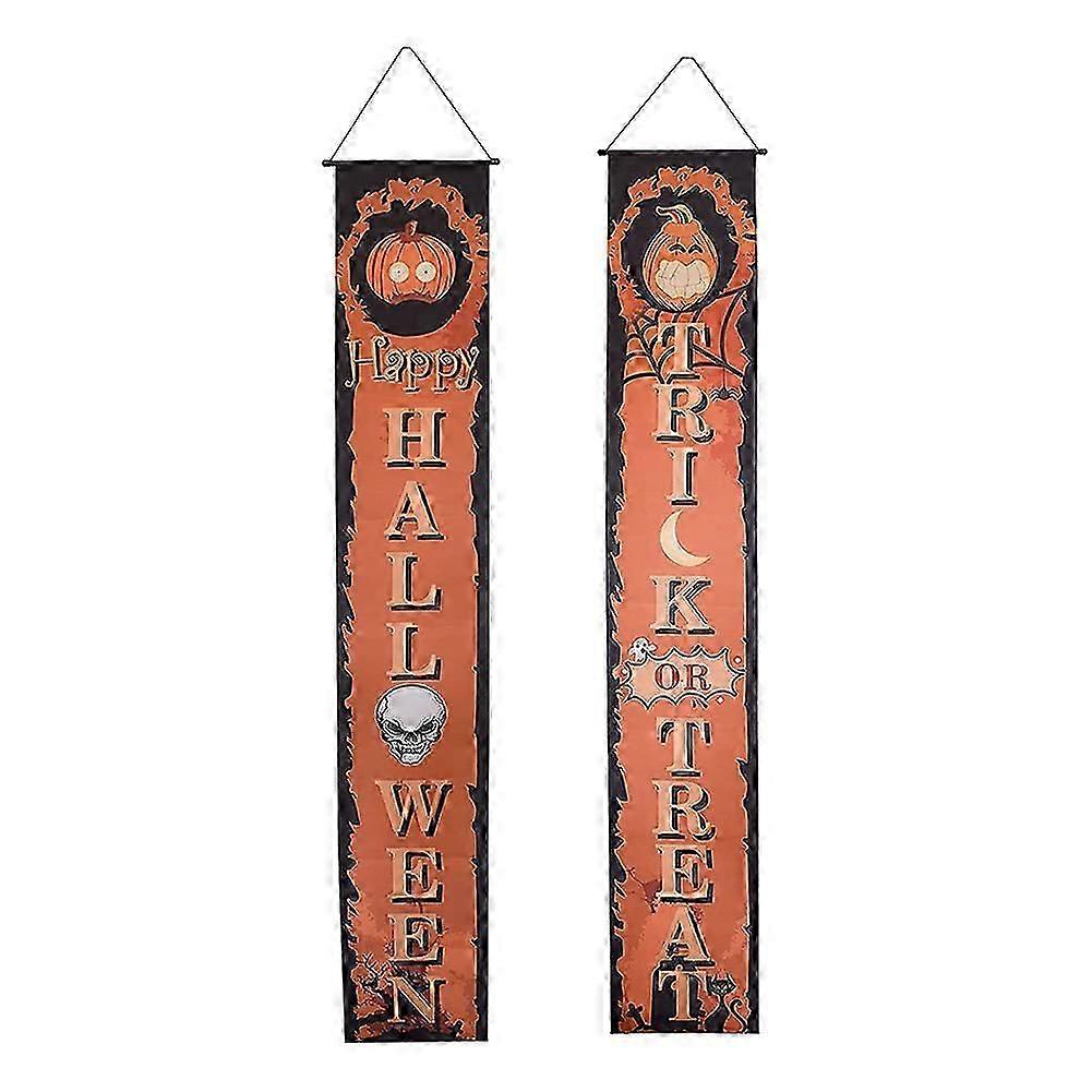 Halloween Decorations Outdoor Welcome Banners Porch Signs for Front Door Outside Yard Garland Party
