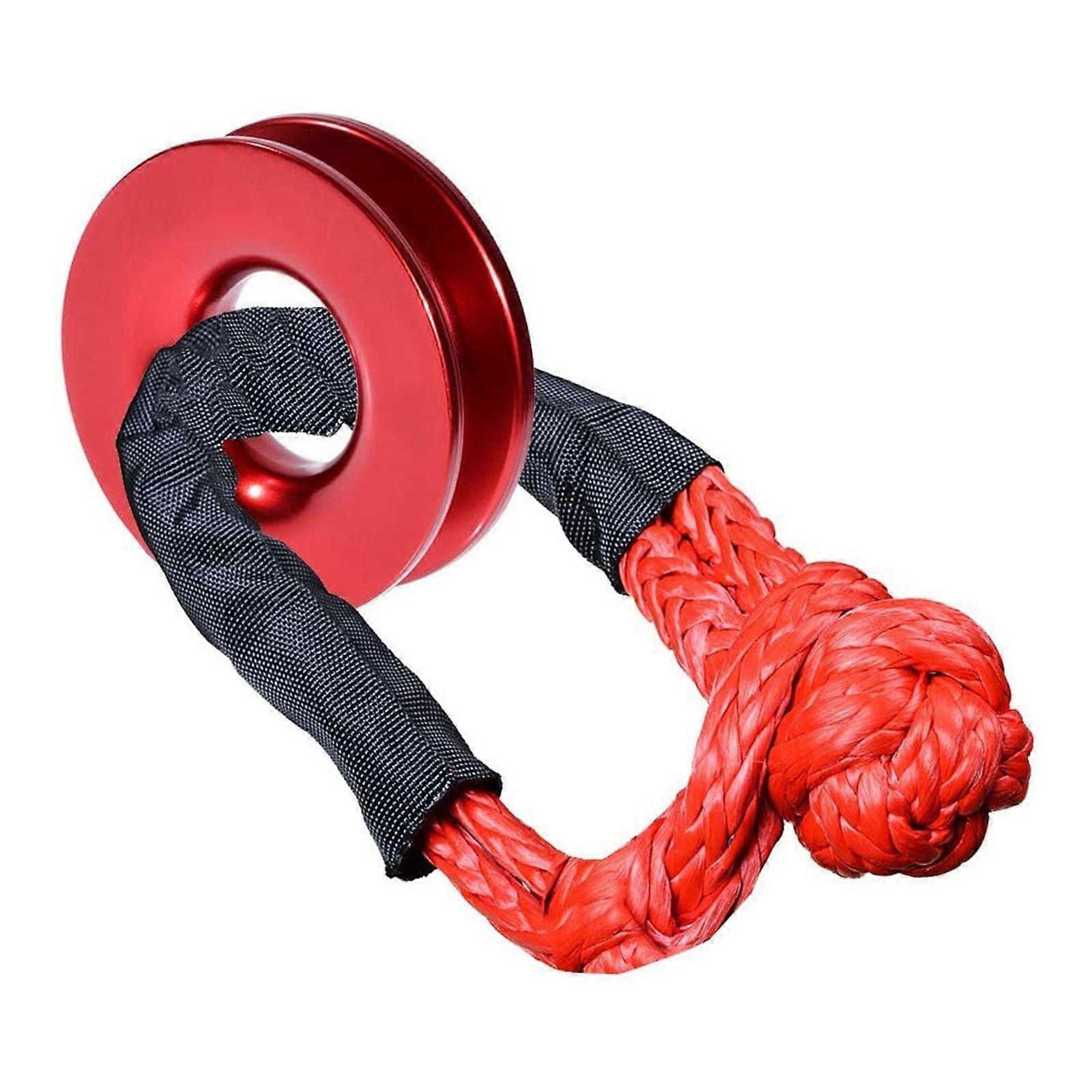 Trailer Car Tow Rope Shackle Winch Snatch Recovery Ring Synthetic Soft Pull Rope Snatch-Ring Breaking Strength 41,000lbs Multicolor