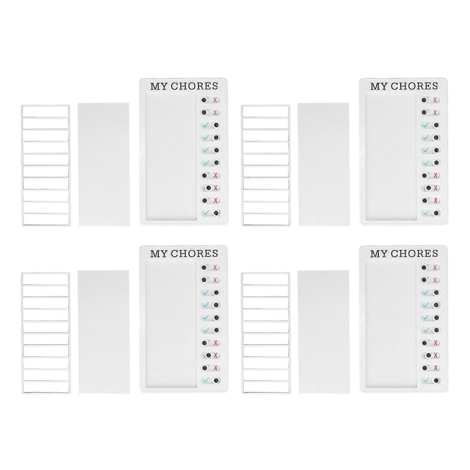 4pcs Board Production Recyclable Portable Checklist Detachable Chore Chart for DIY Message Travel Plan