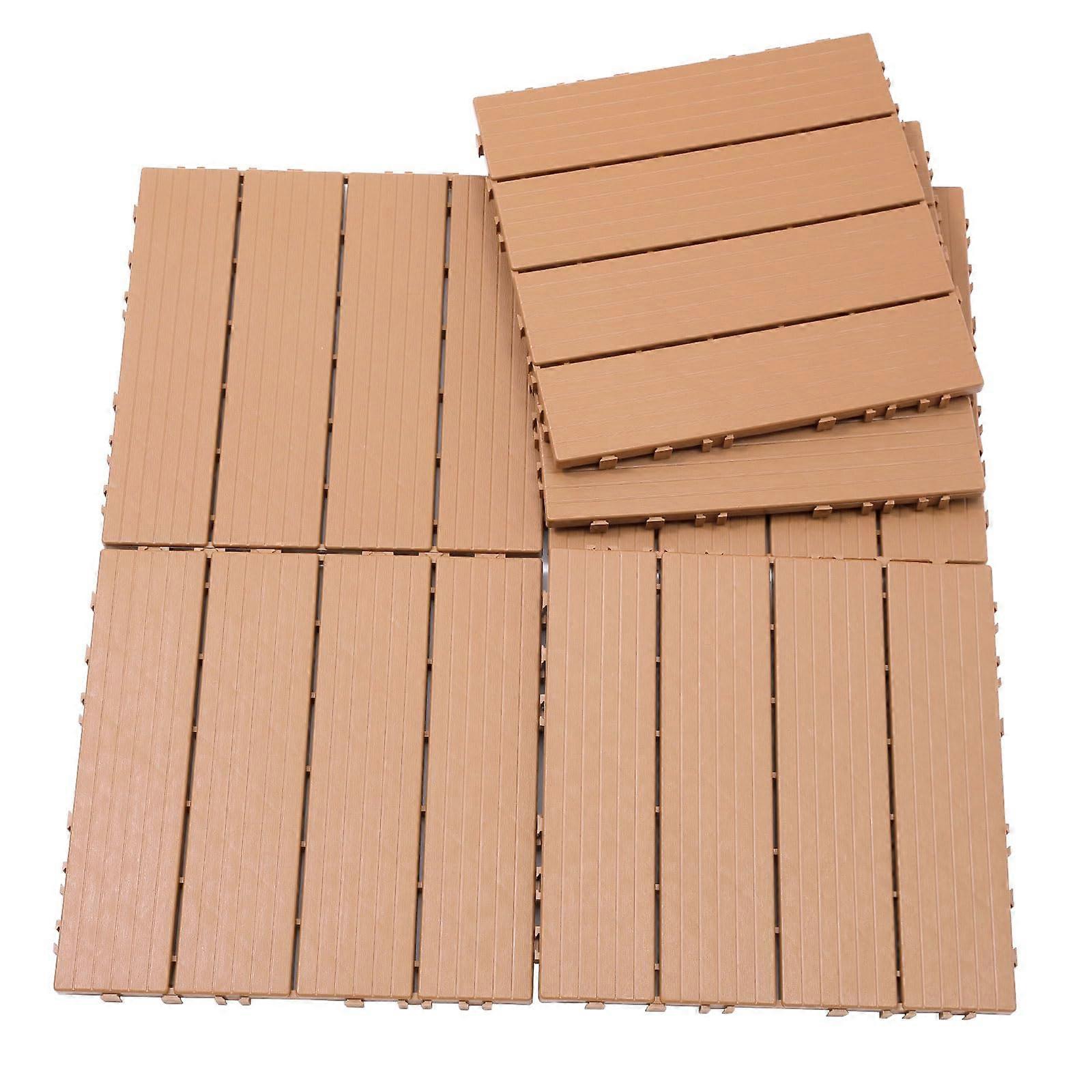 High-Quality Plastic Interlocking Deck Tiles 11.8" x 11.8" (44 Pack) for Courtyard and Terrace Paving