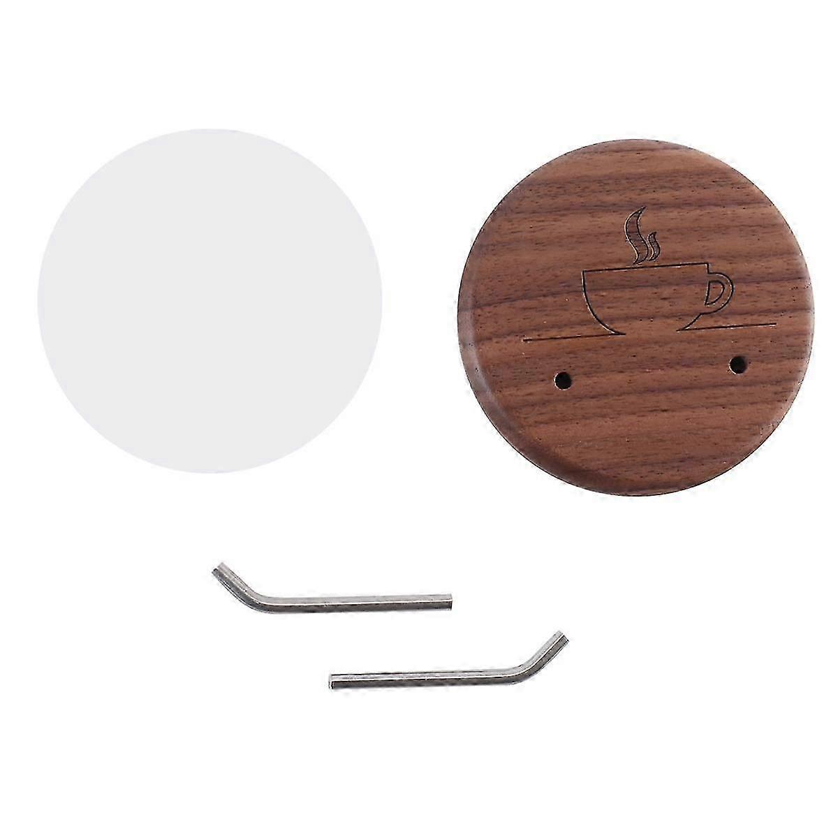 Espresso Portafilter Wall Rack Walnut Wall Mounted Hooks with Stainless Steel Hooks Suitable for 51