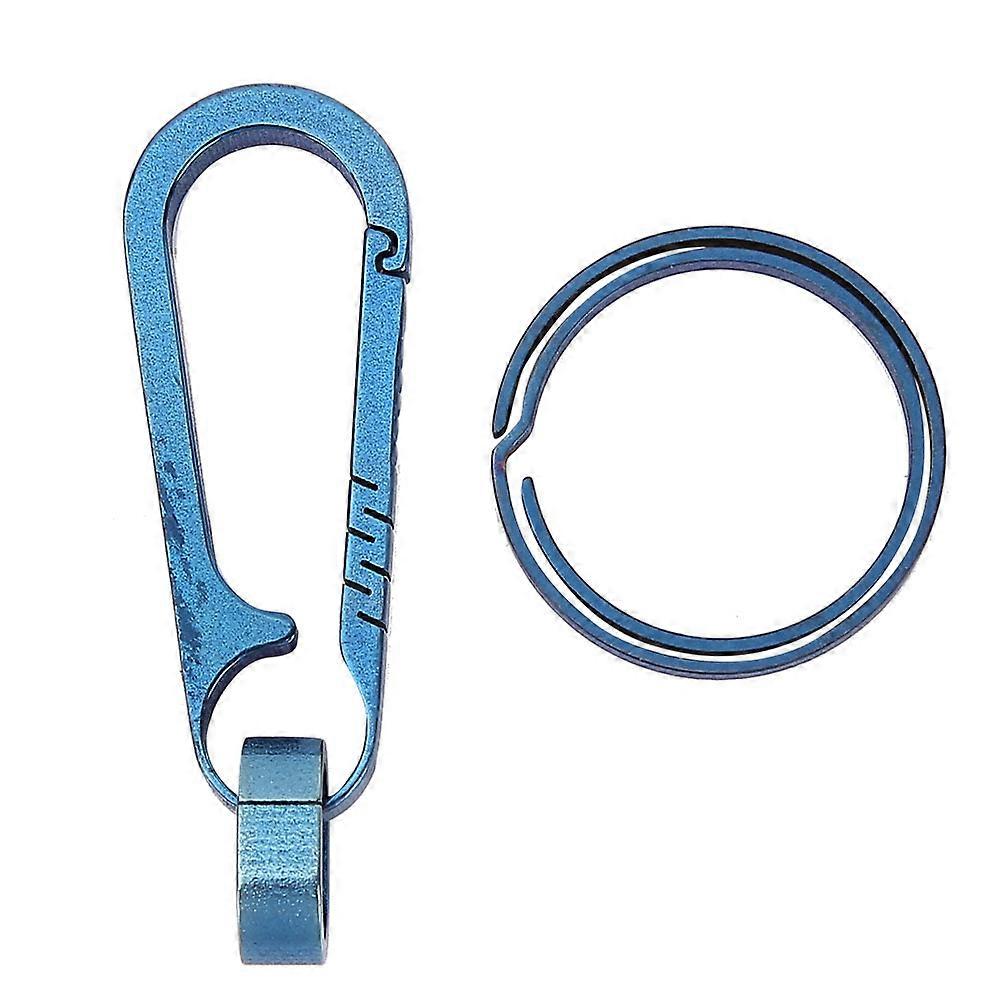 Portable Titanium Alloy Key Ring Car Key Waist Key Chain Durable Key Chain (Blue)