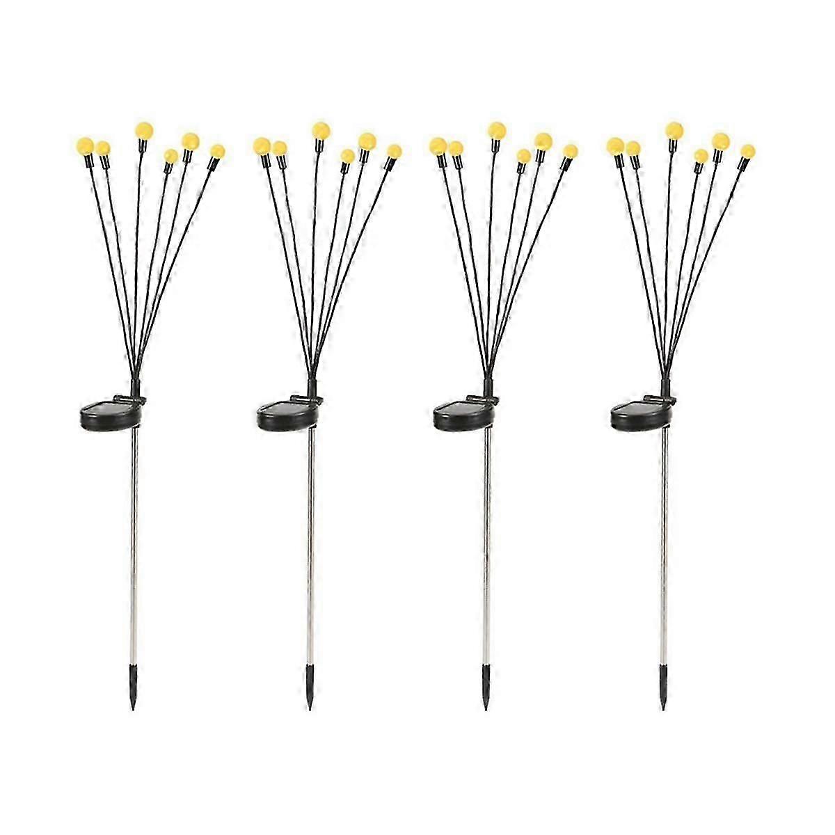 Solar Garden Lights - 4 Pack, 12 LED Firefly Style, Waterproof