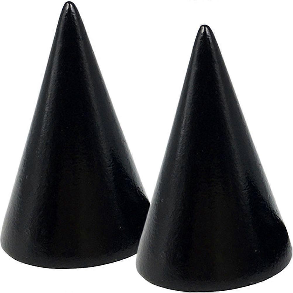 2pcs Wood Ring Rack Cone Shaped Ring Display Stand Home Ring Display Racks
