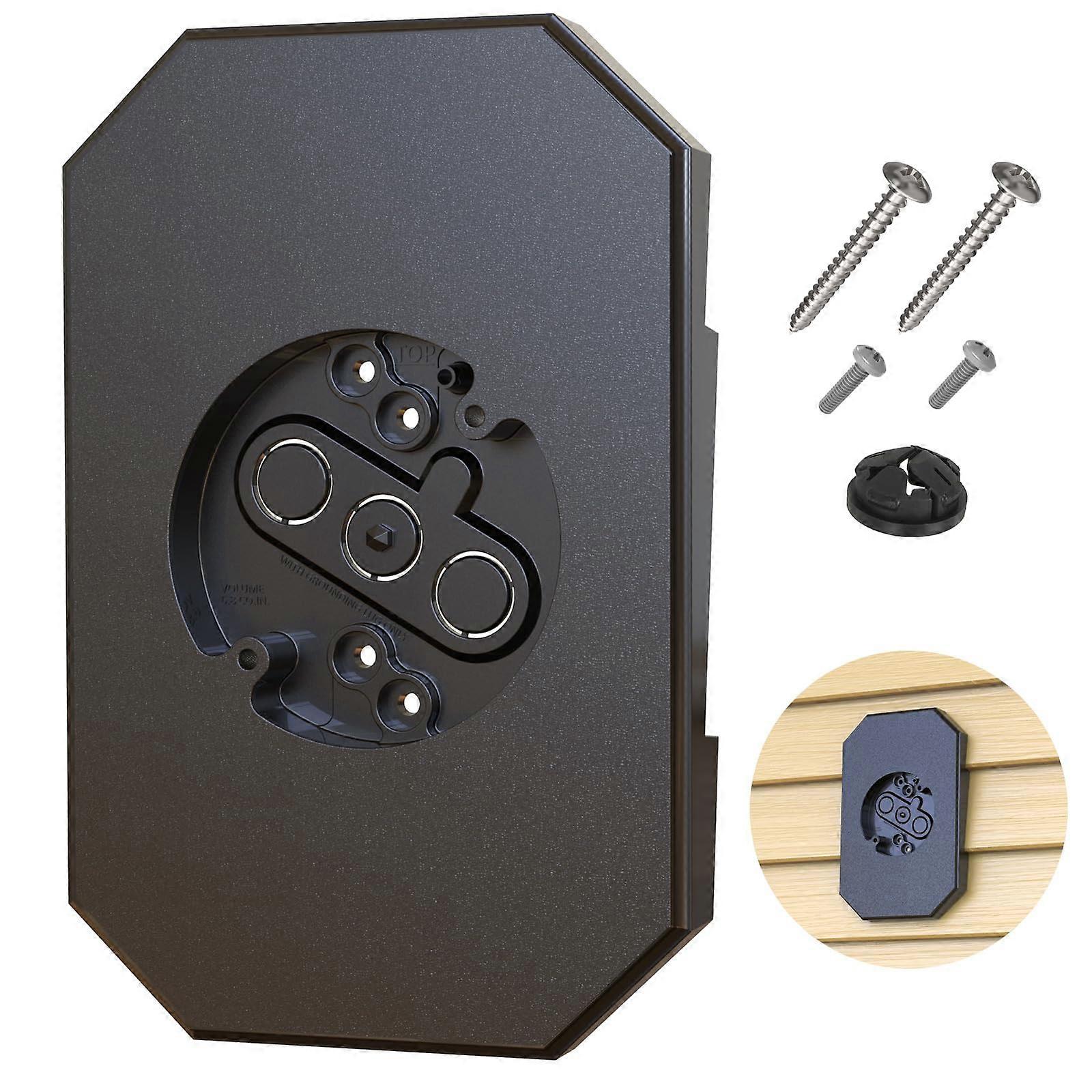 Vinyl Siding Mounting Blocks, Outdoor Light Mounting Block with Built-in Electrical Box, Siding Mounting Plate for 1/2 and 4 inch Lap, Black 2 Pack