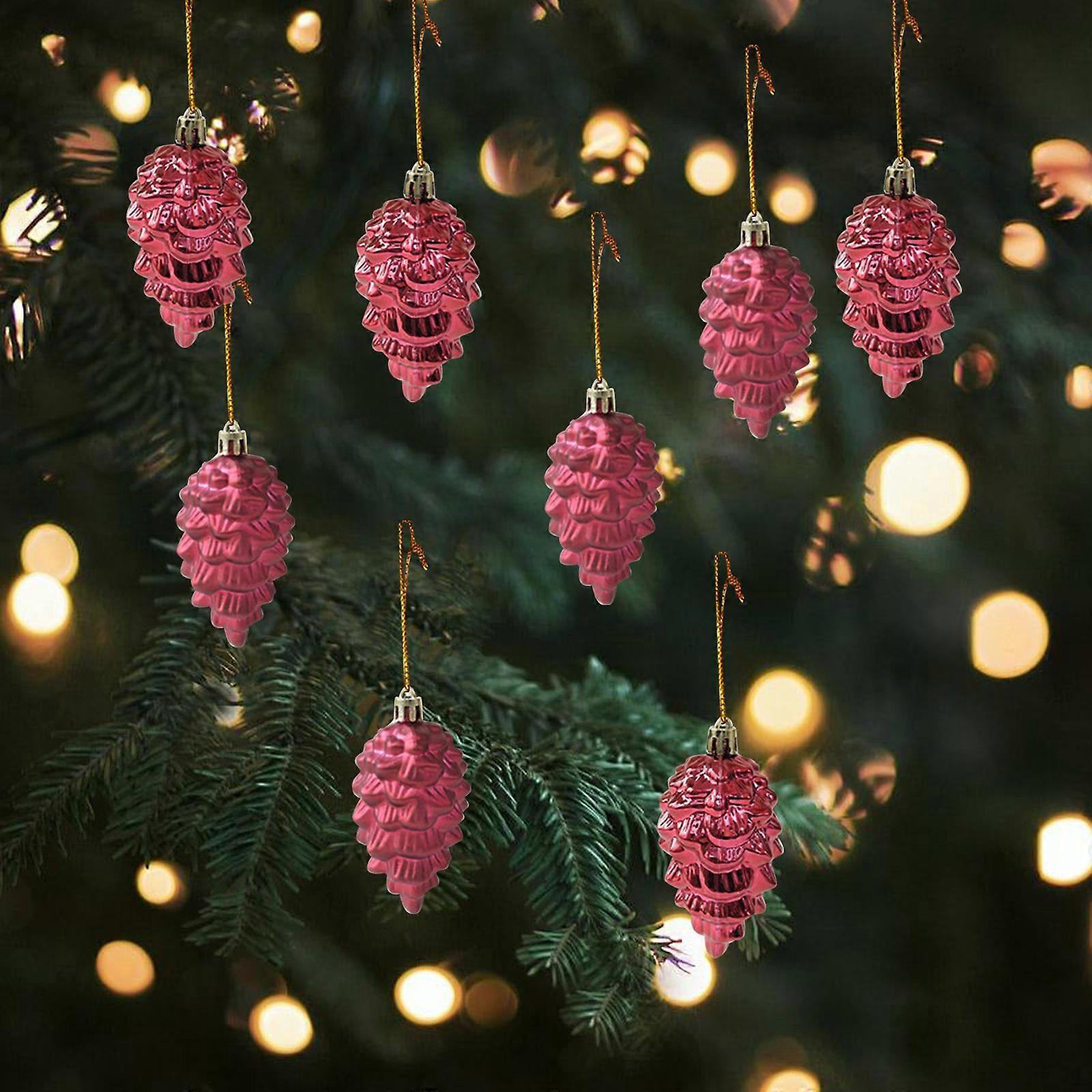 8 Pieces Pinecone Christmas Tree Decorations Xmas Decor Decorative Balls Baubles for Wedding