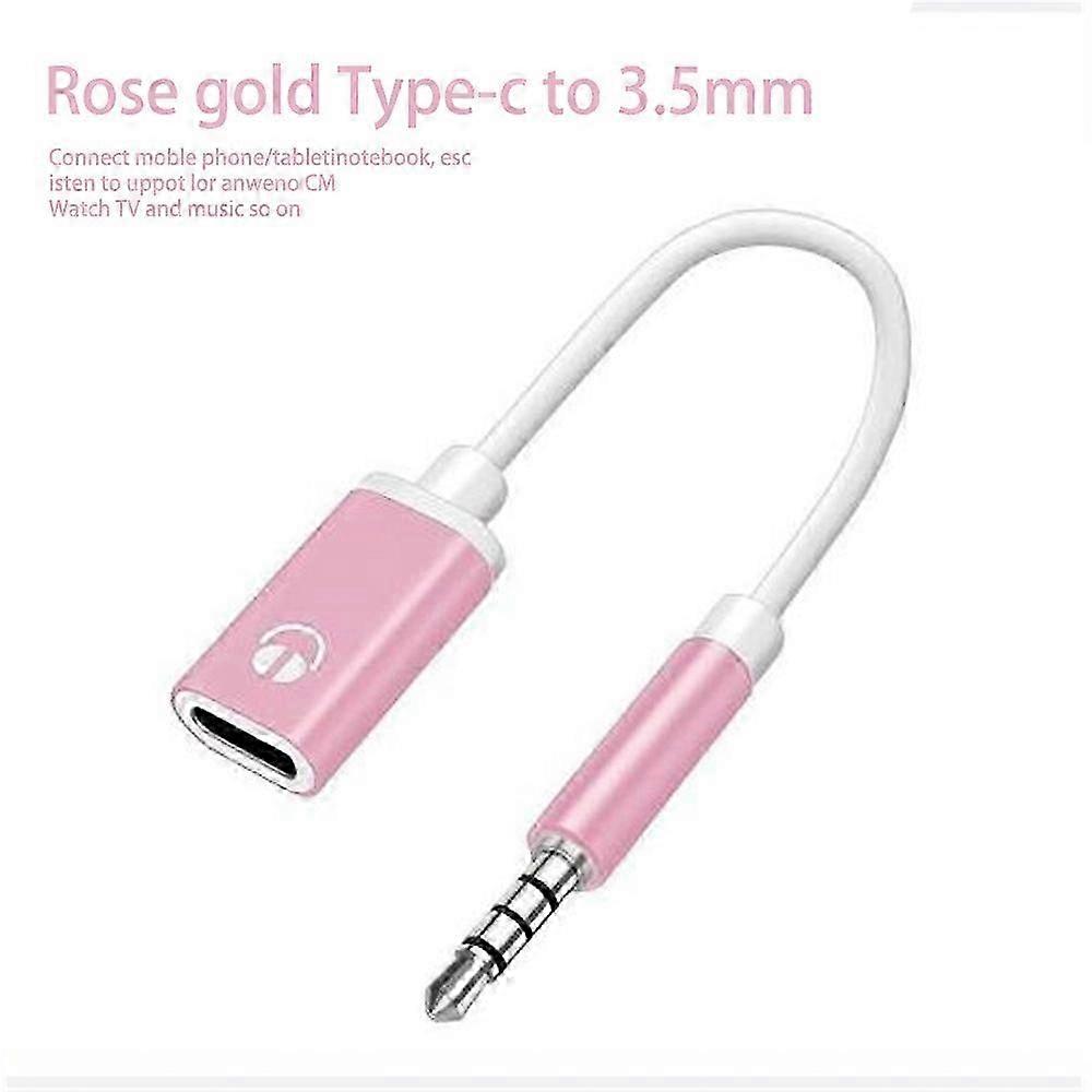 3,5 mm Stecker auf Typ-C Buchse Kopfhörer Konverter Flach Adapter Analog Runde S5J7