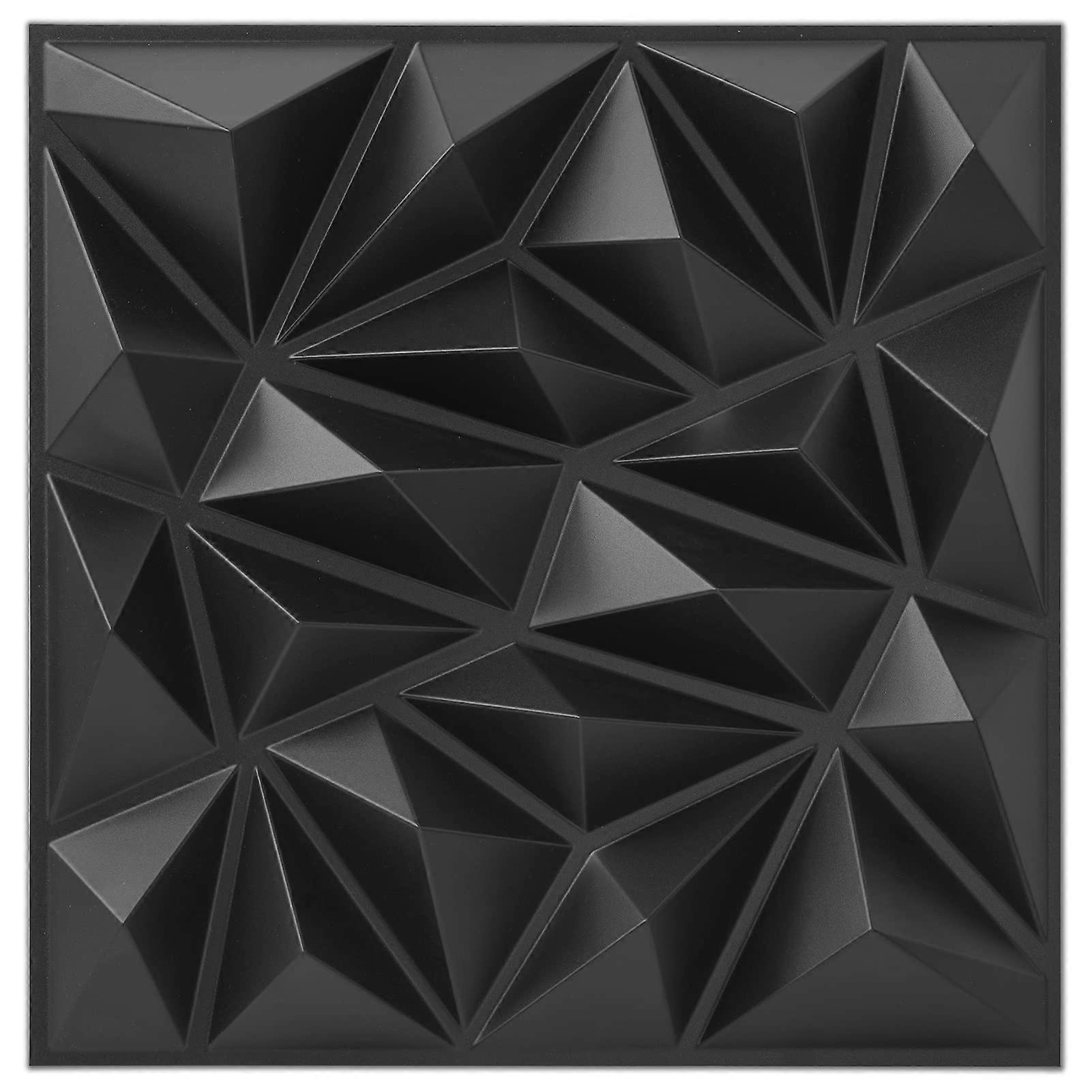 3D Wall Panel 33 Pcs PVC Textured Wall Panels Black Modern 3D Wallpaper Inner Wall Decor