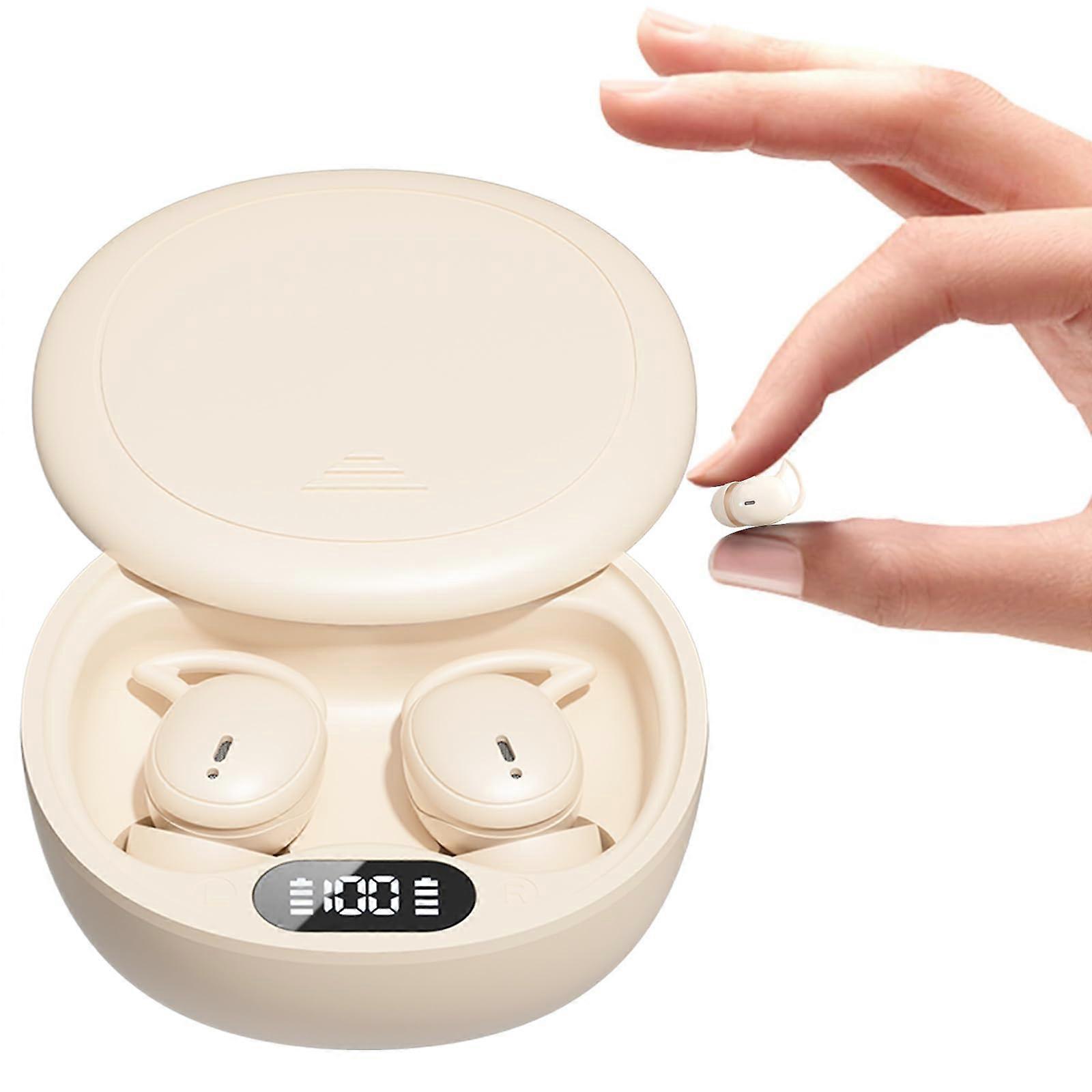 Wireless Earbuds Mini In-Ear Bluetooth Noise-Cancelling, Invisible Soft Earphones, Compatible With iPhone Android