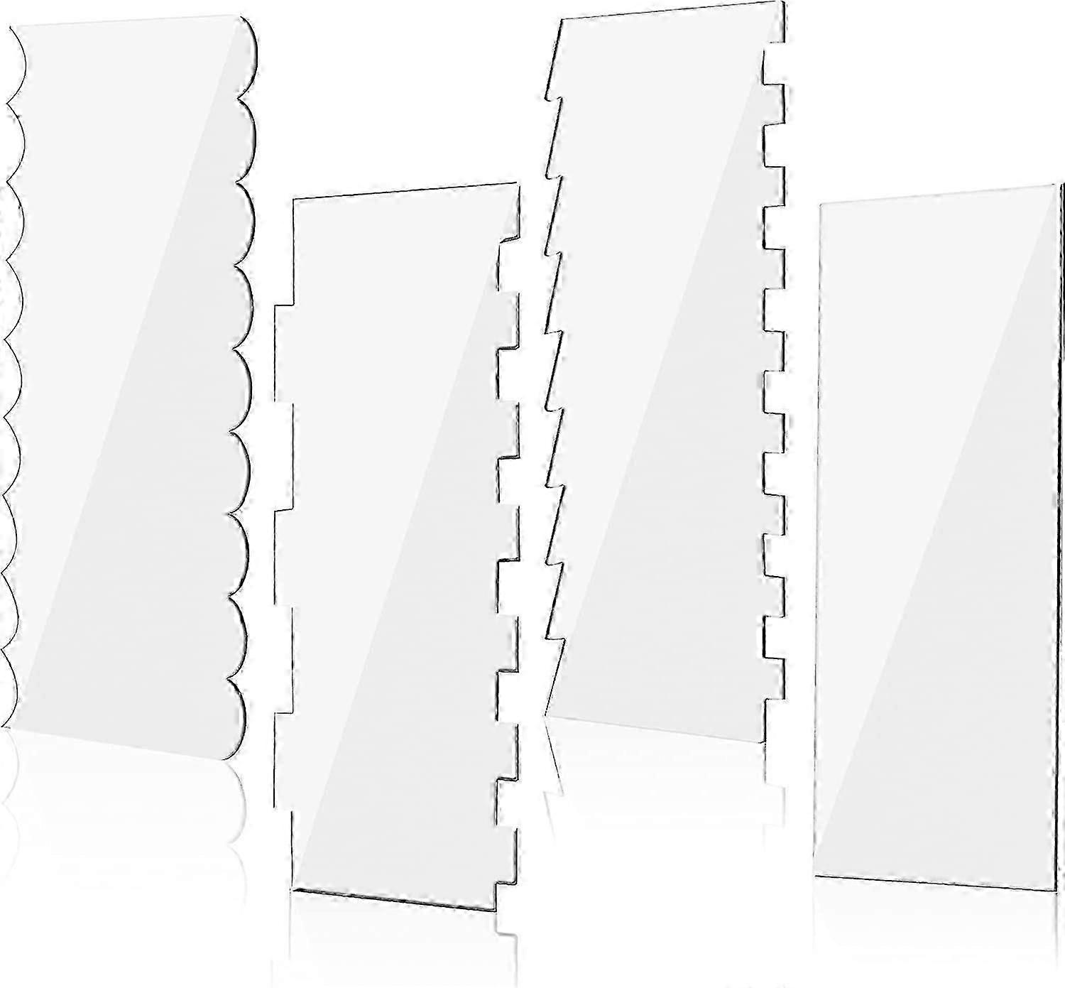 Acrylic Cake Cream Edge Tool Scraper 9.45 Inch DIY Baking Tools 4 Pieces
