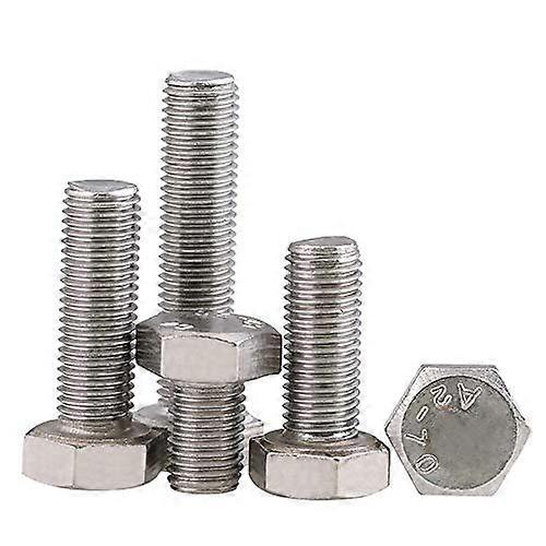 15Pcs M6 M8 M10 304 Stainless Steel Fine Thread External Hex Screw Thread Pitch 0.75/1.0/1.25mm (Size: M10x1.0x30(2pcs)) SCRW069066