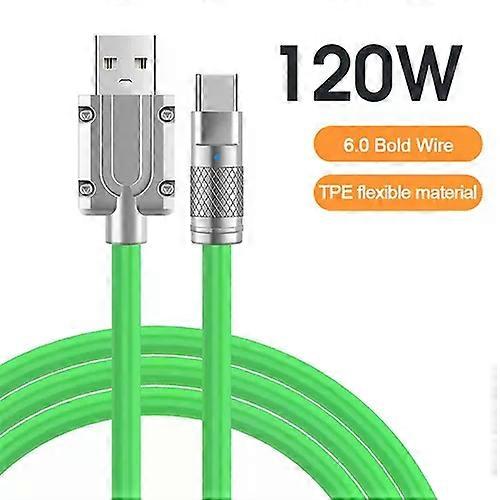 120W 6A Super Fast Charging Type-C Liquid Silicone Data Cable For Xiaomi Huawei Samsung OD6.0 Thickened USB Fast Charging Cable