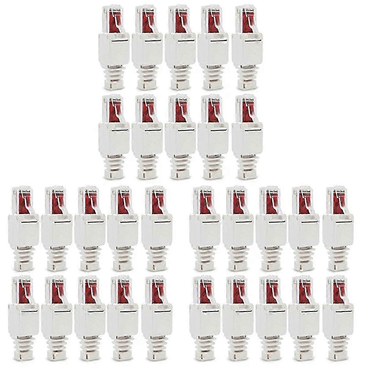 30PCS Network Plug Tool-Free RJ45 CAT6 LAN UTP Cable Plug Without Tools CAT5 CAT7 Installation Cable Patch Cable Tool - FFY