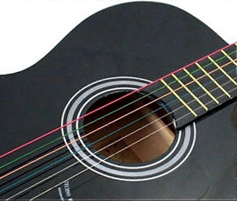 SBSGV 6Pcs Rainbow Colored Steel Strings for 6 String Guitar, Guitar Strings, Acoustic Guitar Strings, Replacement Steel String for Acoustic Guitar Co