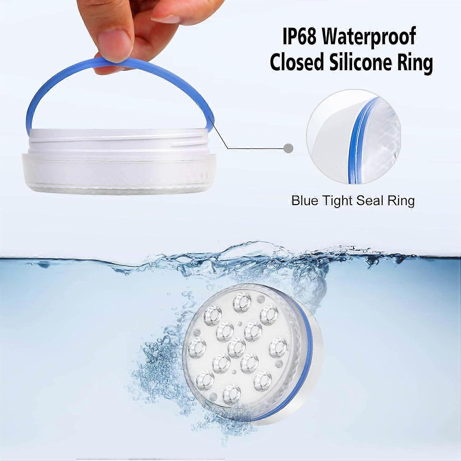 1set Submersible LED Light for Pool with Suction Cups