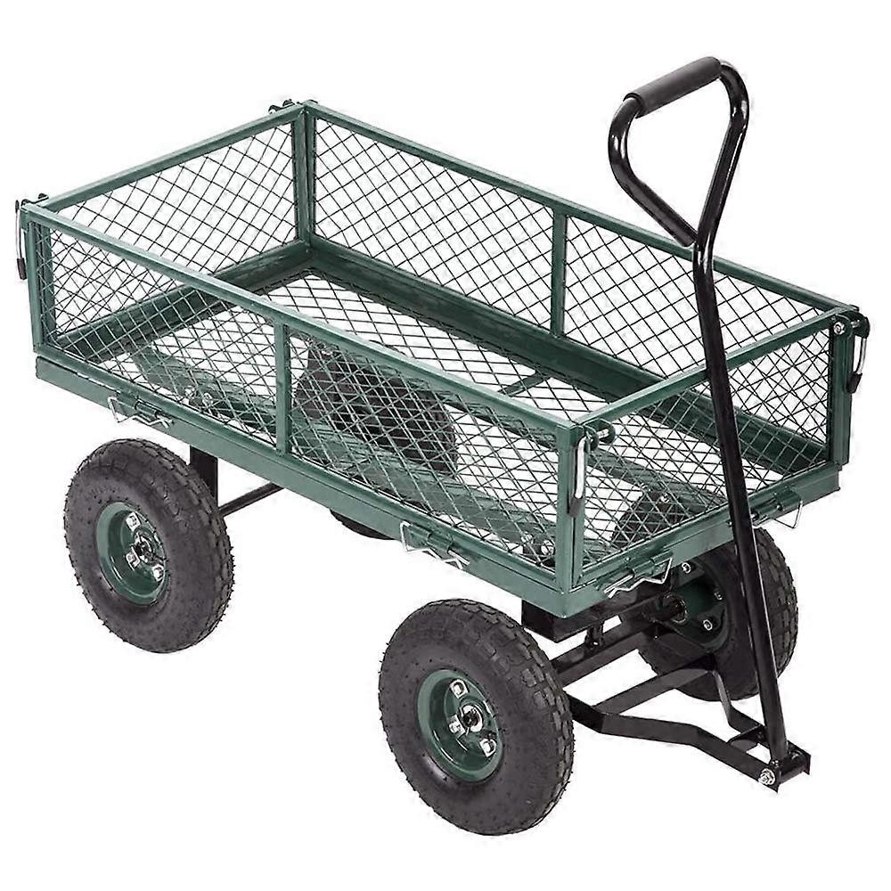 Trädgårdsvagnar Utility Wagon Utomhus Gräsmatta Yard Buggy med fällbara sidor 400 Lbs Cart