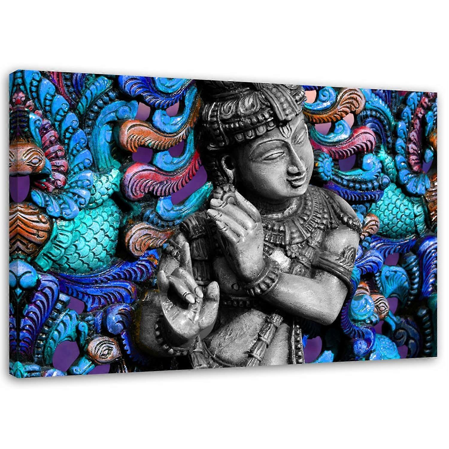 Quadro su tela, Buddha Feng shui colorato - 120x80