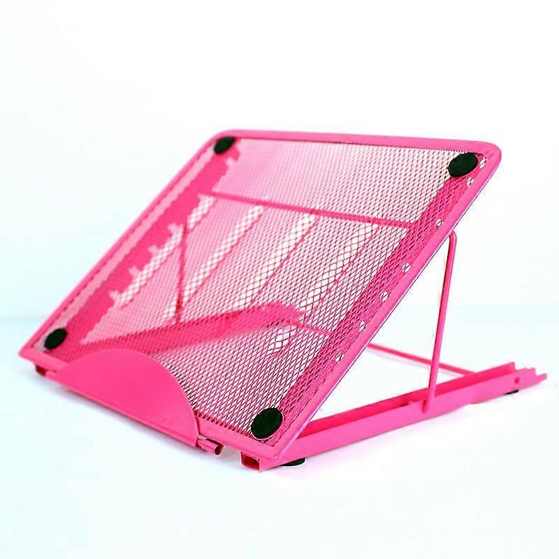 Mesh Ventilated Adjustable Laptop Stand Multifunctional Foldable Flat iPad Stand,Pink