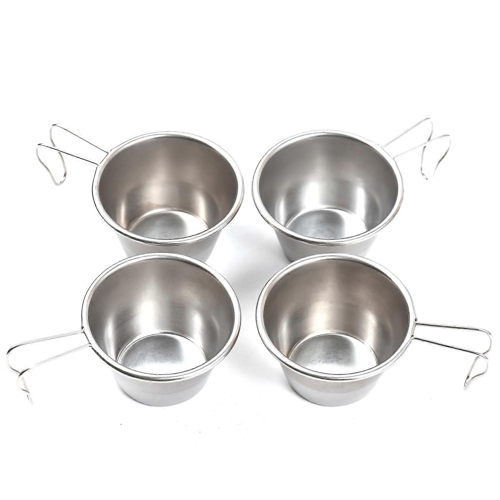 Sierra Cup Tea Coffee Sets of 4 Stainless Steel with Folding Handle 30ml and 70ml Options Perfect for Travel Camping Outdoor Activities