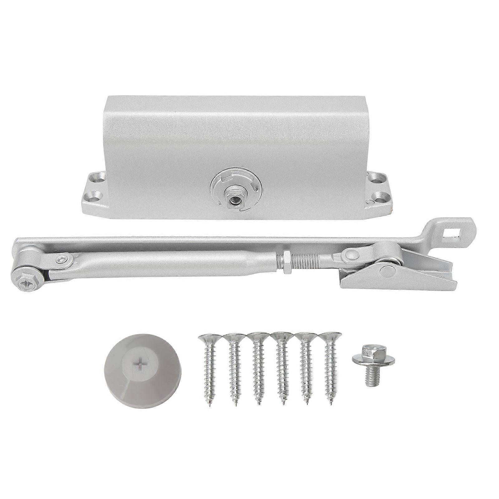 Automatic Door Closer Aluminum Alloy 99.2‑142.2lb Speed Hydraulic Buffer Adjustable Stopper Closing for Home