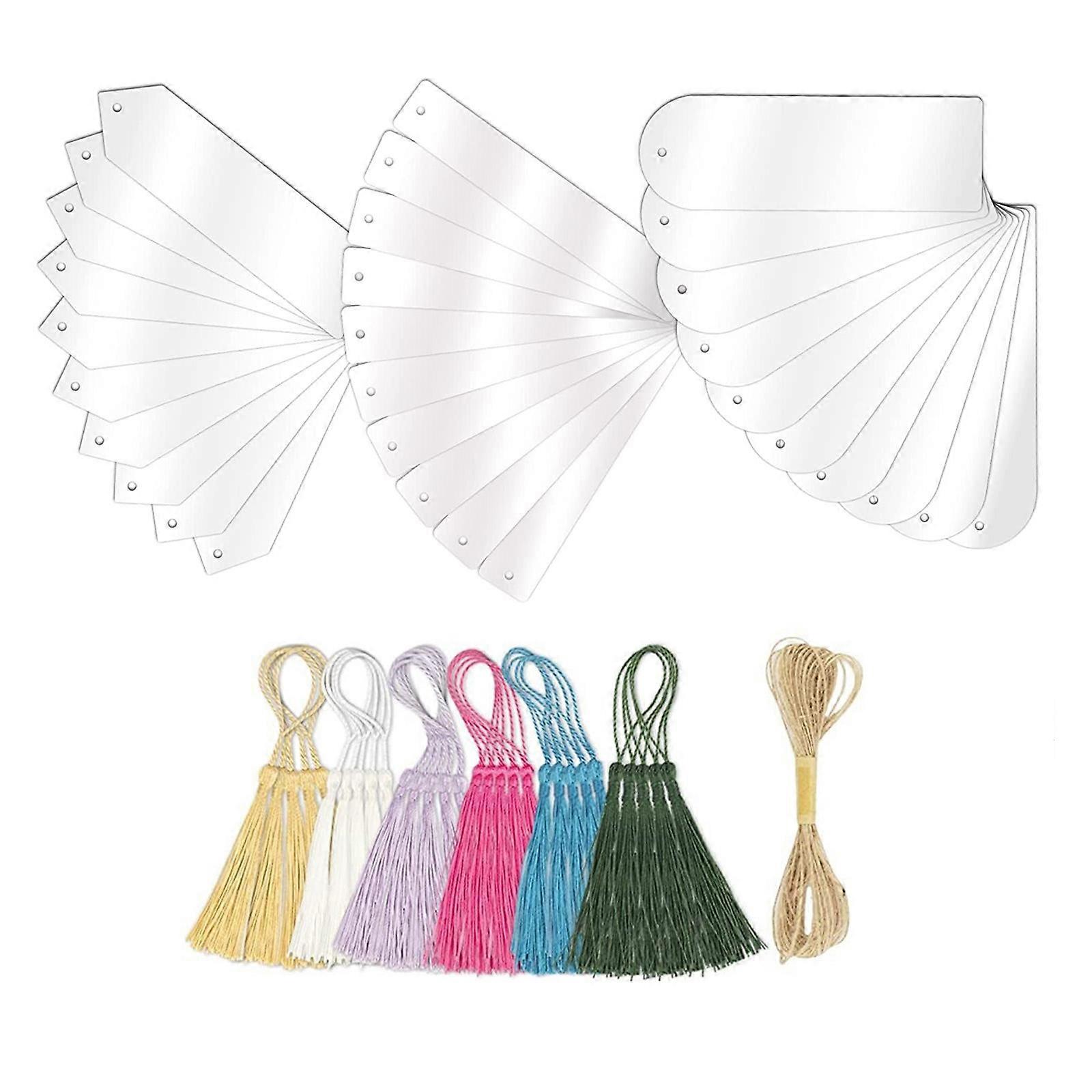 1 Set Acrylic Bookmarks Paper Bookmarks DIY Blank Bookmarks with Colourful Tassels Craft Bookmarks Aesthetic Bookmarks