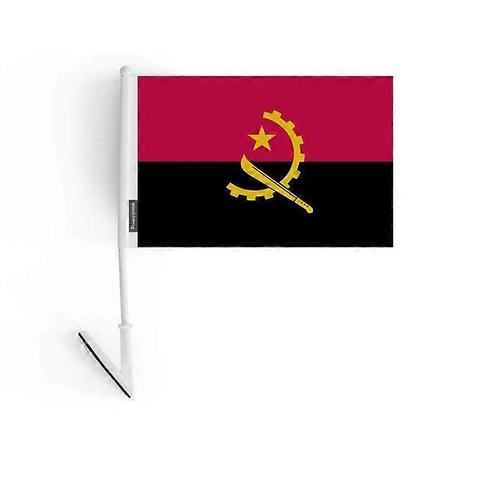 Adhesive flag - Angola - 14 x 21 cm - Polyester - Lightweight - Double-sided