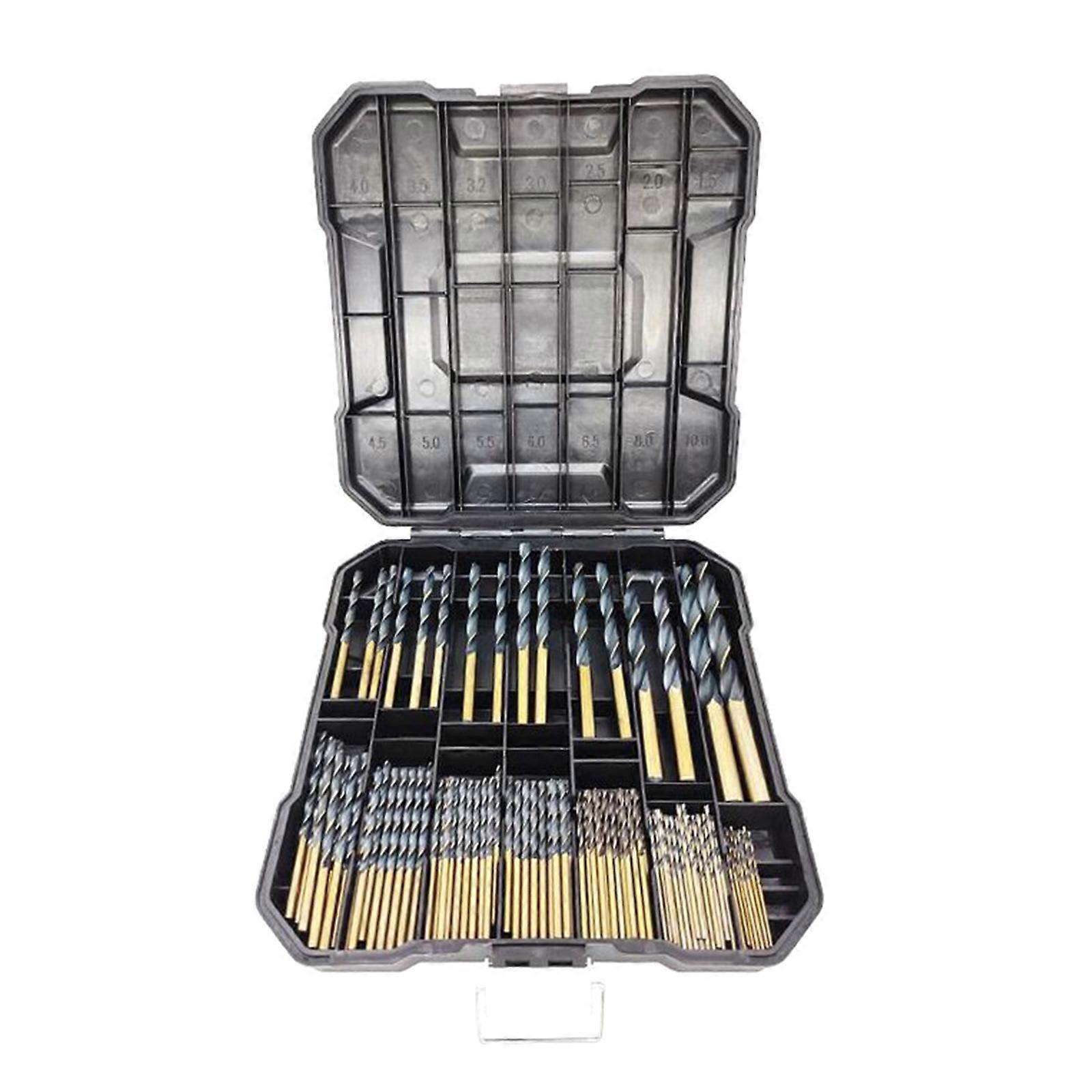 99Pcs Metric Twist Drill Bit Set with Storage Case Size 1.5-10mm for Accurate Drilling in Wood Plastic and Metal Sheets Multicolor
