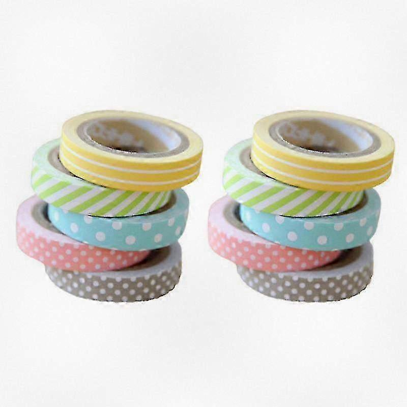 10 Pieces of Decorative Washi Paper Tape for Crafting and Scrapbooking Projects