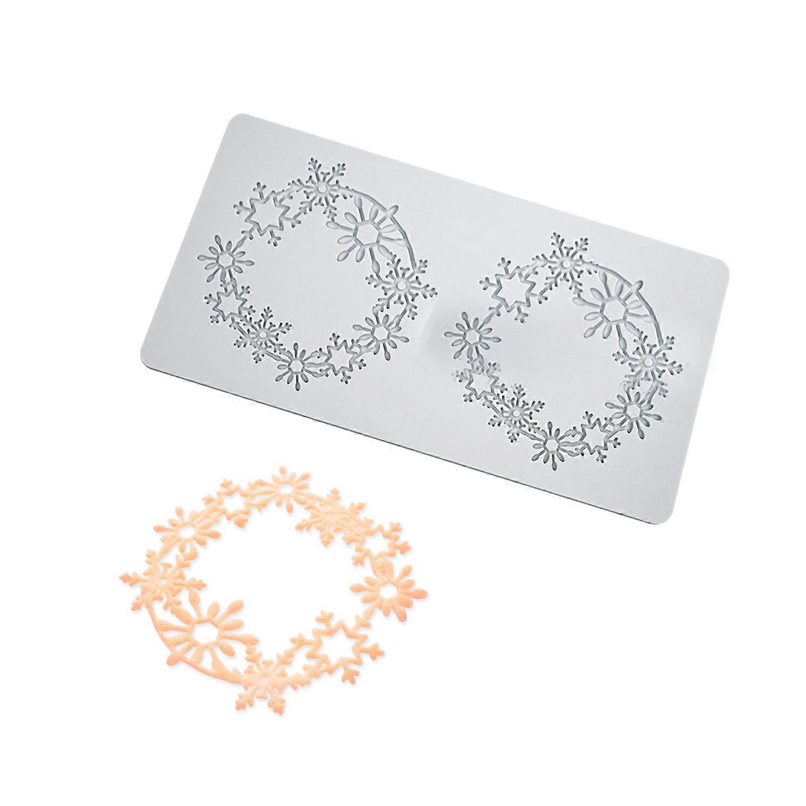 Chocolate Candy Silicone Mold Christmas Snowflake Pattern Lace Mat Fondant Impression Mats Cupcakes Toppers Tool Multicolor