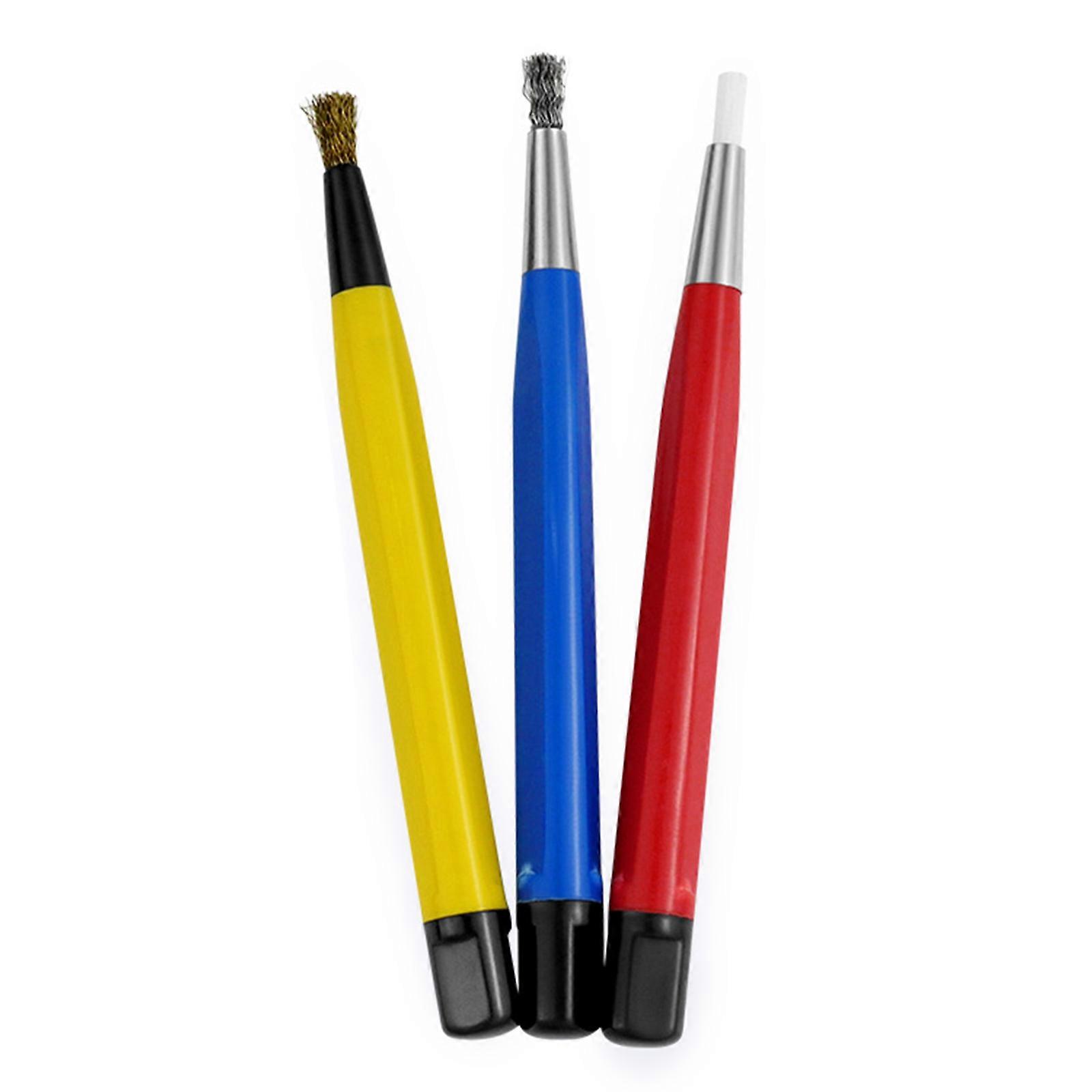 3Pcs Rust Remove Brush Pen Scratch Brush Pen Set Scratch Tool for Fiberglass,Jewelry, Watch Repair Rust Coin Cleaning