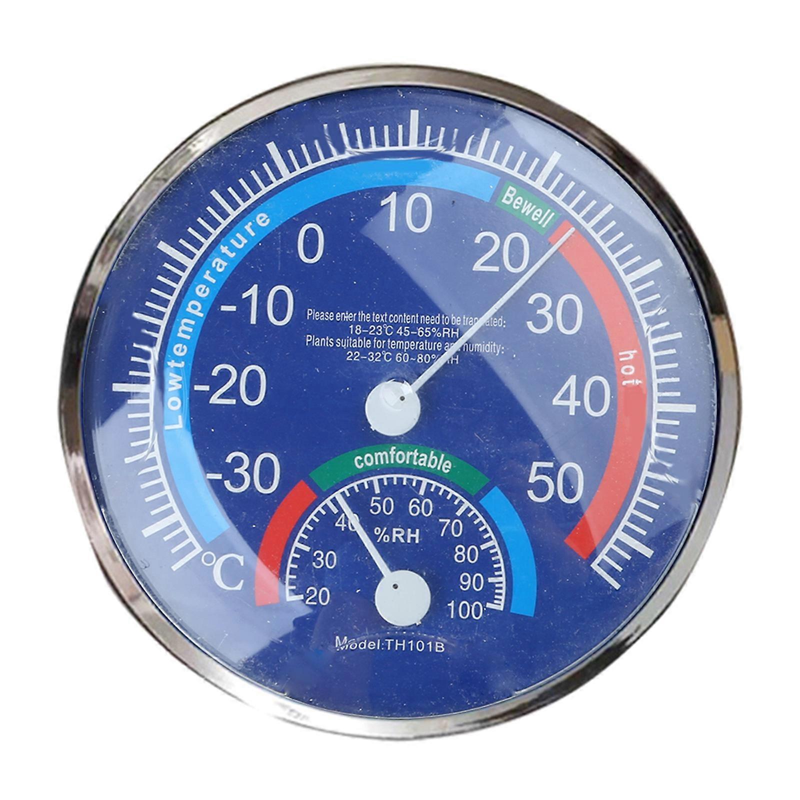 Indoor Temperature Humidity Detector Sensor Gauge Wall Mount Analog Thermometer Hygrometer Large Display for Home Office