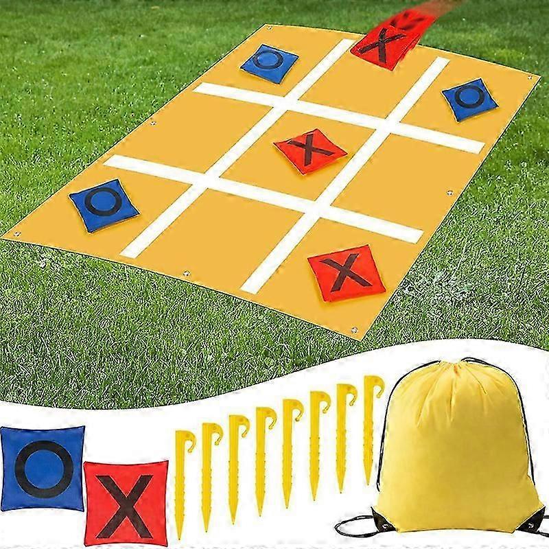 Family Fun Bean Bag Toss Game Set - Durable Polyester, Includes Ground Nails & Drawstring Storage Bag For Indoor/Outdoor Play