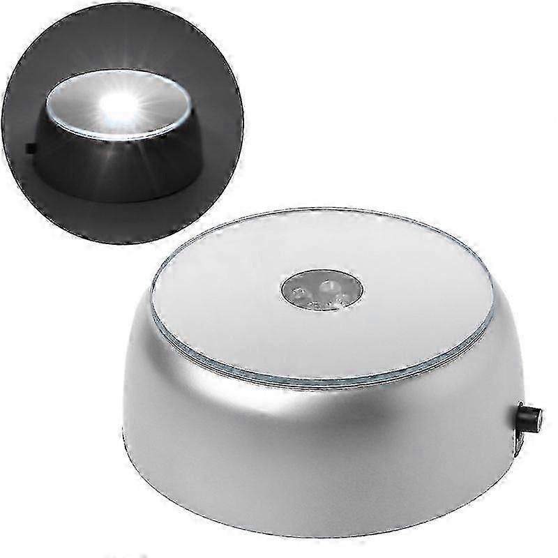 LED Luminous Base Light Crystal Glass Display Stand for Transparent Objects Laser Colorful Illuminated Round Exhibition Platform Museum Showcase Decor