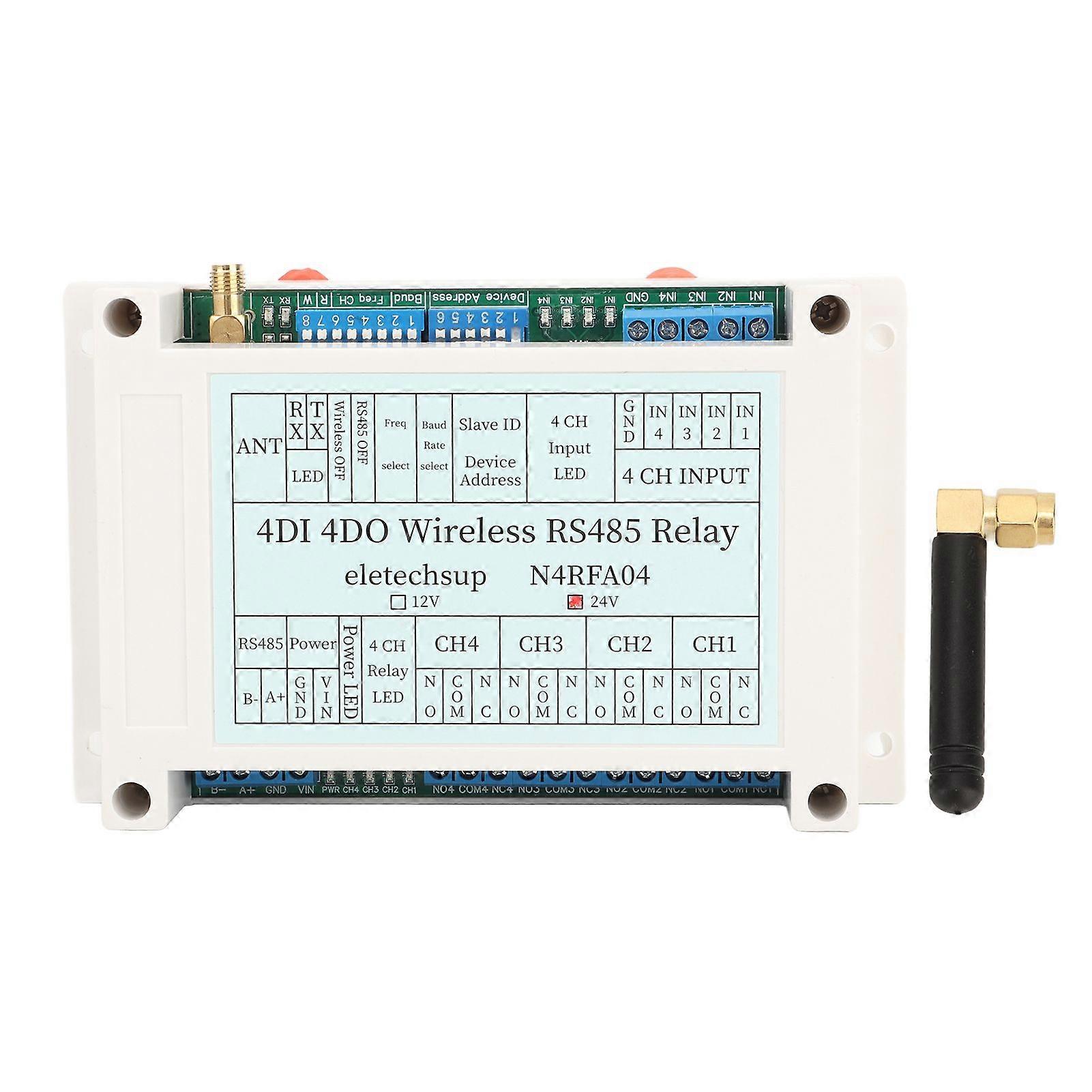 2025 Latest Model  4 Channel Wireless Relay Module 4DI 4DO 433M RS485