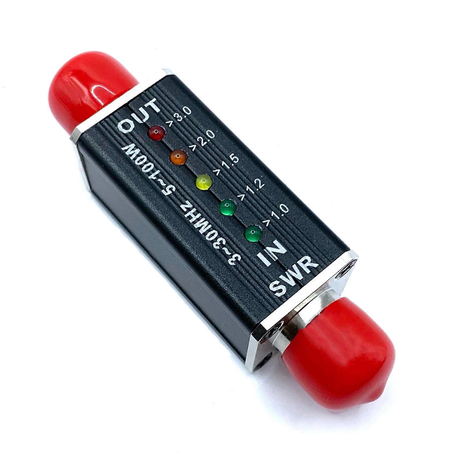Precise 5 LED SWR Meter 3-30MHz Frequency Power Meter for Short Bands Radio Frequency No Batteries Required
