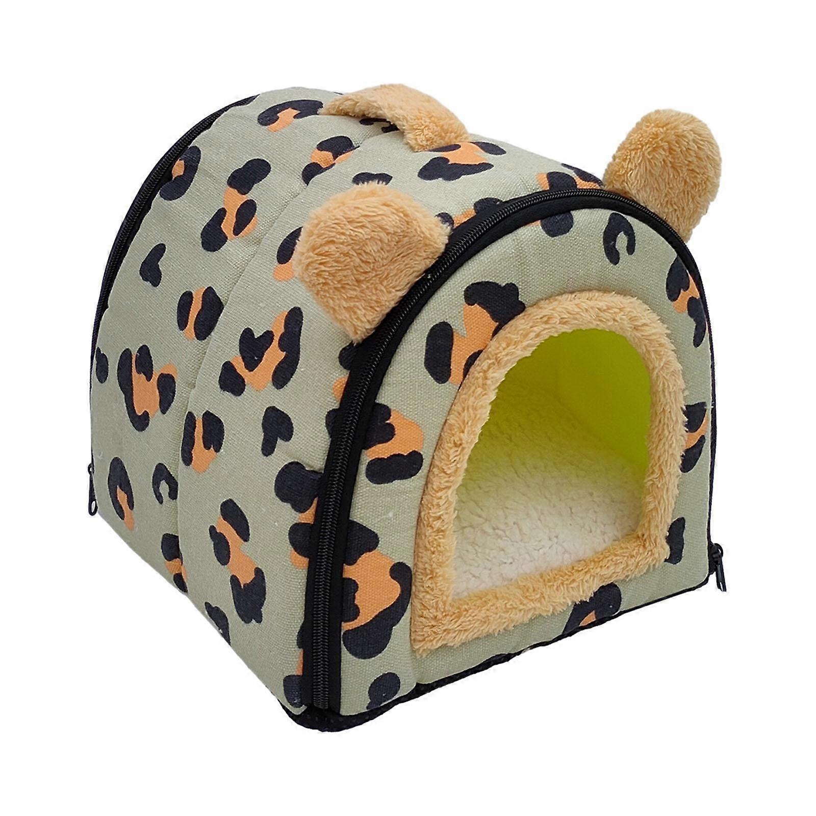 2 in 1 Foldable Pet House Cat Bed Semi Enclosed Convertible Hideaway Suitable