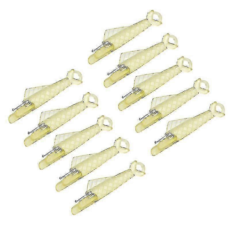 Portable Sewing Thimble with Hook, Automatic Clothing Sewing Accessories, 10Pcs Yellow