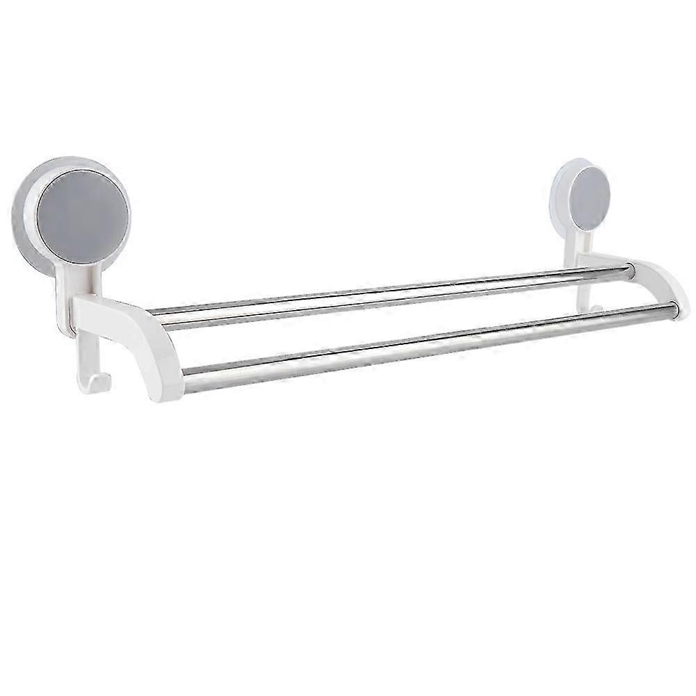 Stainless Steel Double-Pole Suction Cup Towel Rack, 2-Pack