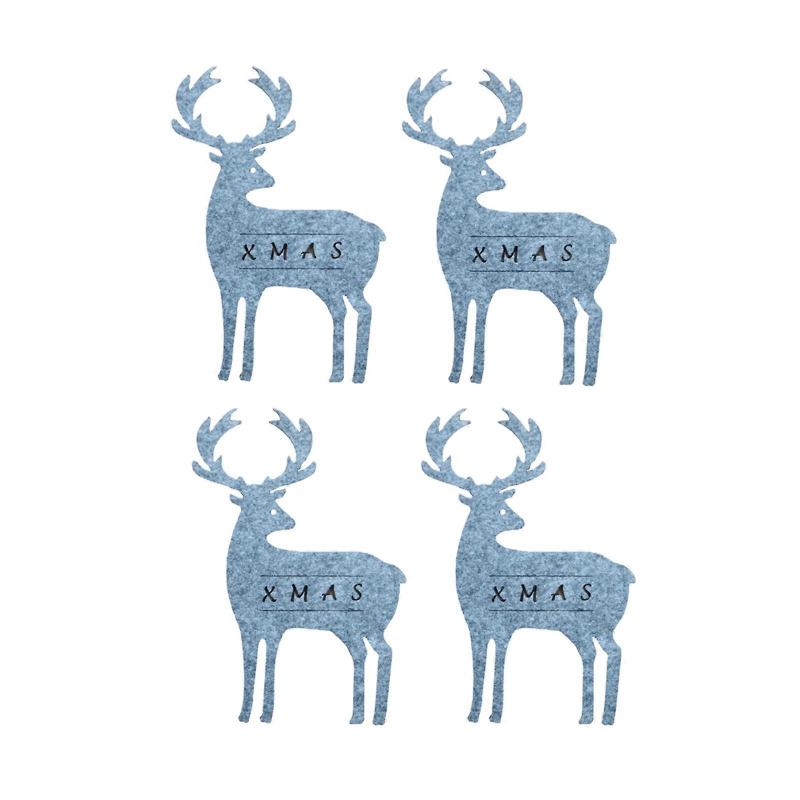 4pcs Christmas Elk Silverware Tableware Holders Kitchen Flatware Holder Dinner Table Decorations Party Supplies  Light Grey