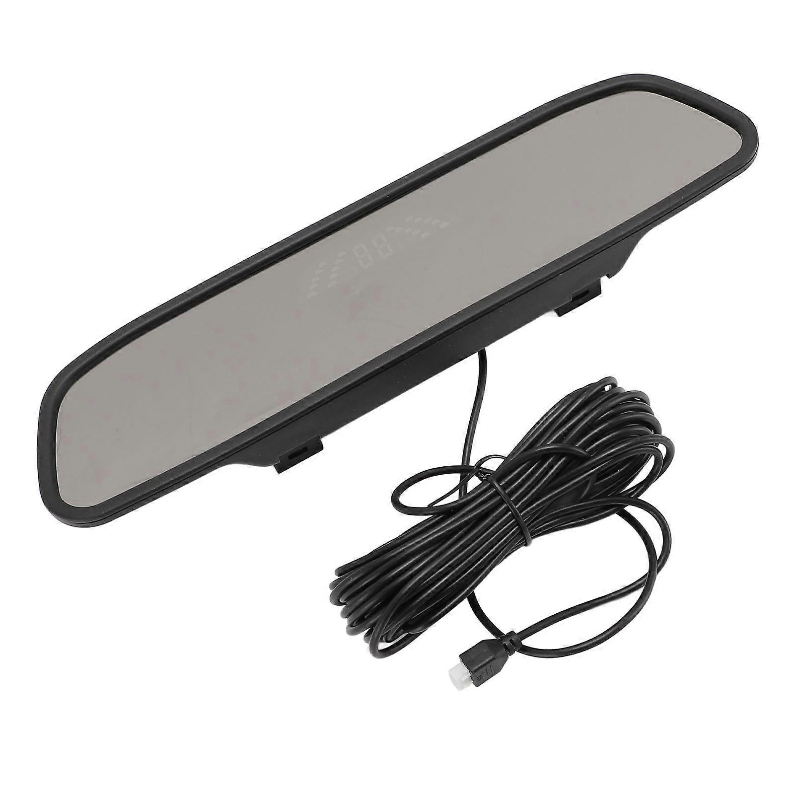 Car Reverse Radar System with 4 Sensors 0.3 to 2.0m Detection Range Light Sound Warning LED Display Backup Radar Parking Assistance Kit for SUV Truck