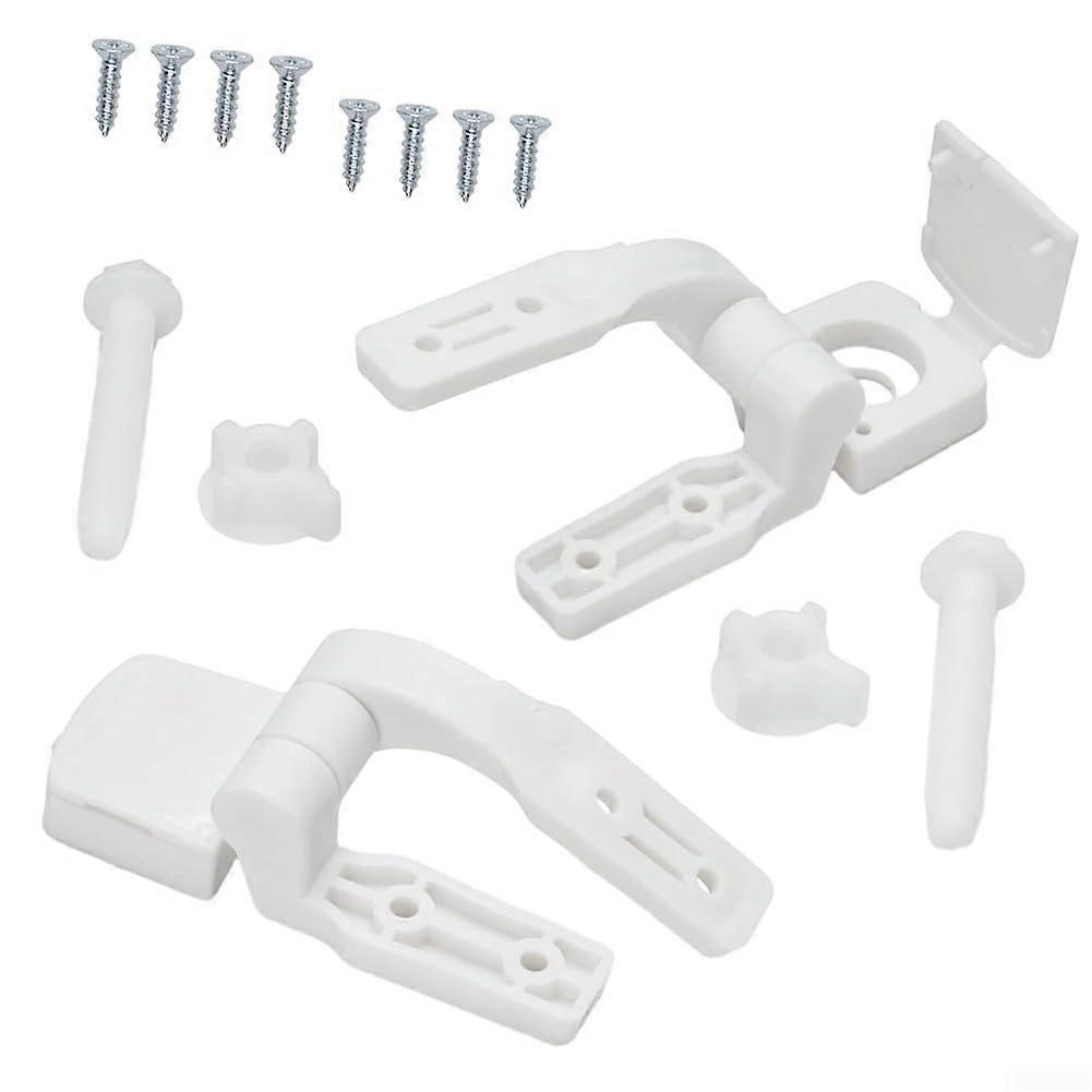 White Plastic Hinge Replacement for Most Toilet for Seats Complete Set Toilet Seat Hinges Replacement Parts Kit