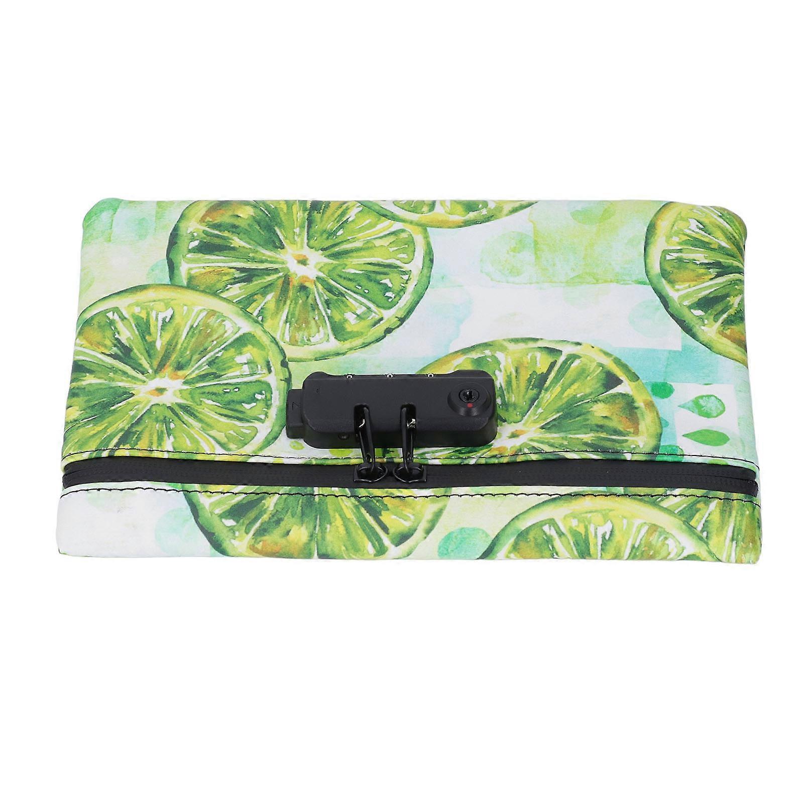 Printed Smell Proof Bag with Combination Lock Activated Carbon Lining Odor Proof Stash Bag Case Container for Travel Storage 