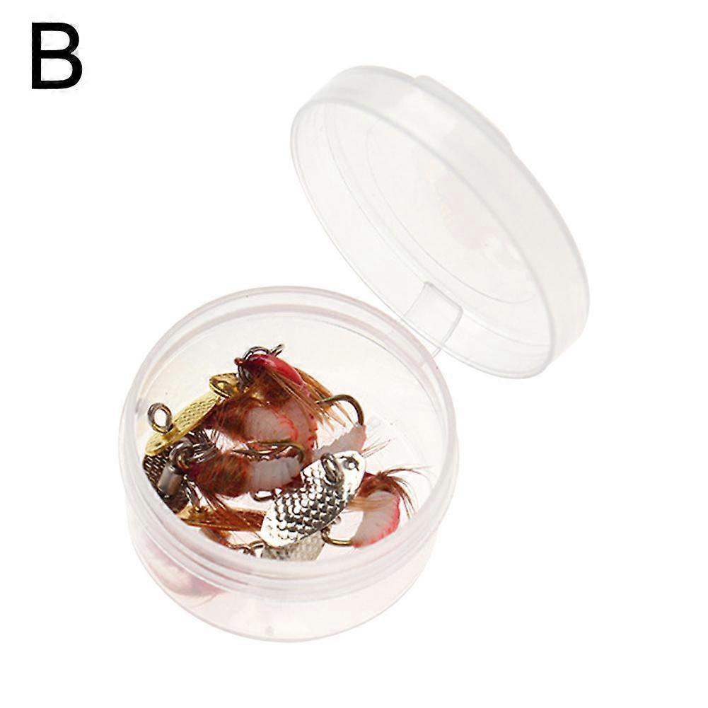 Red 6-piece round box (B) 12#$ New sequin nymph fly hook hair hook lure bionic bait trout horse mouth freshwater suspended layer bottom kill